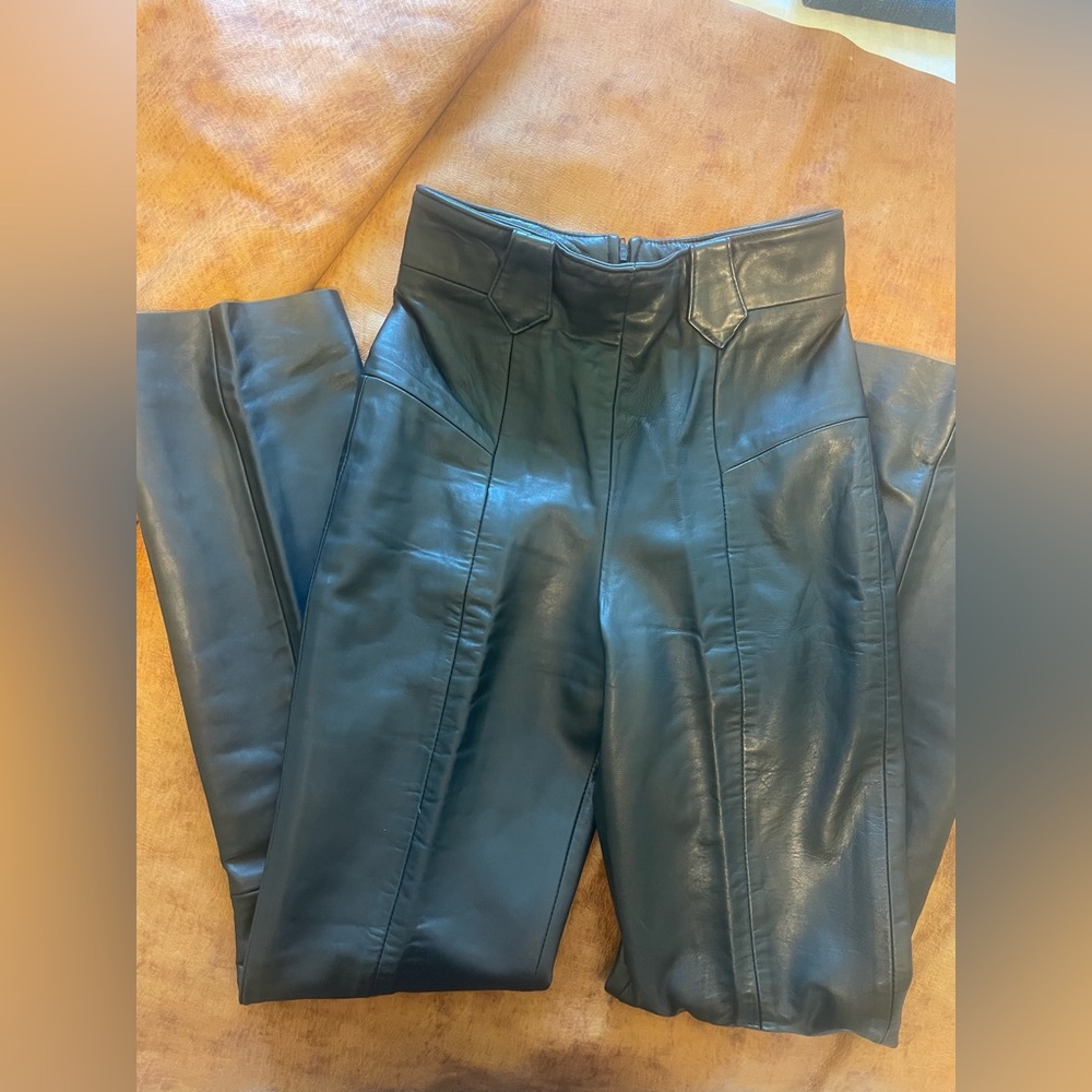 Patricia Wolf Black Leather Pants